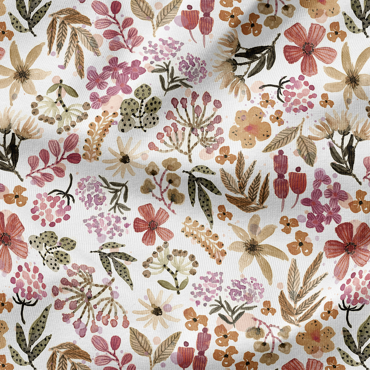 Reststück 45 cm - Fairtrade Biojersey Pink Flowers (GOTS)