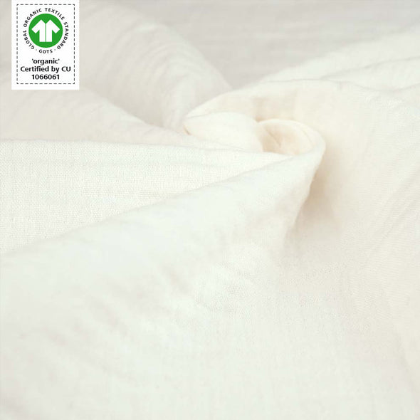 Fairtrade Bio Baumwollmusselin offwhite (GOTS)