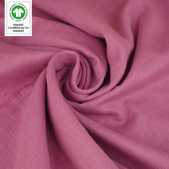 Fairtrade Bio Baumwollmusselin vintage rose (GOTS)