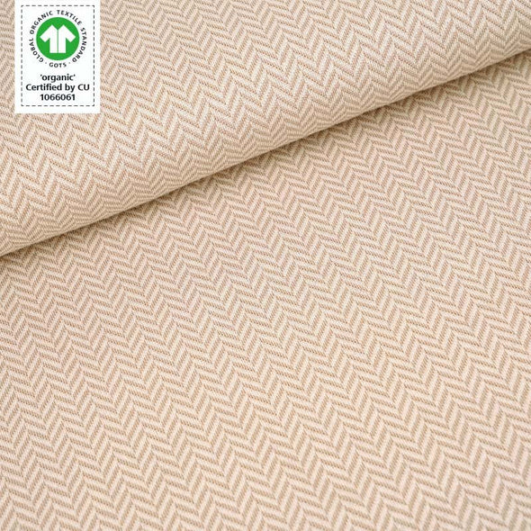 Fairtrade Bio Jacquard Fischgrät sand (GOTS)