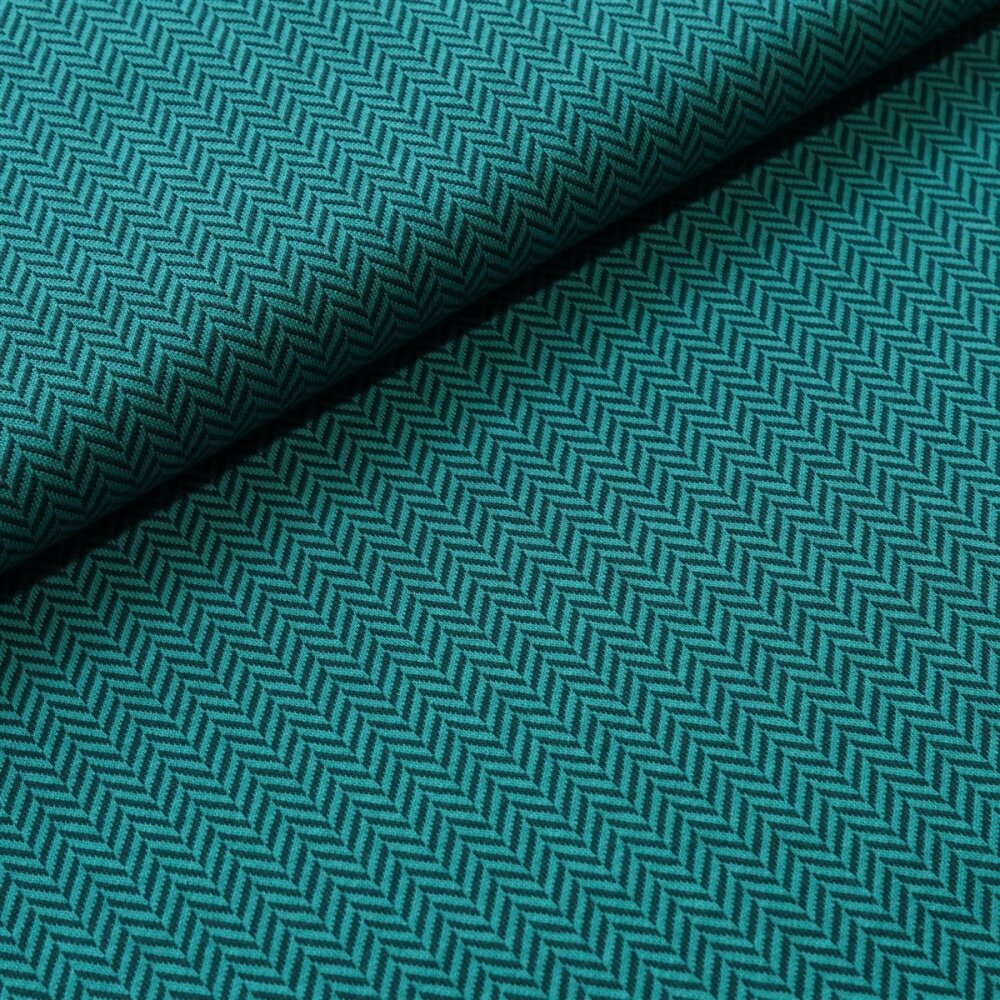 Jacquard a spina di pesce Fairtrade biologico verde smeraldo (GOTS)