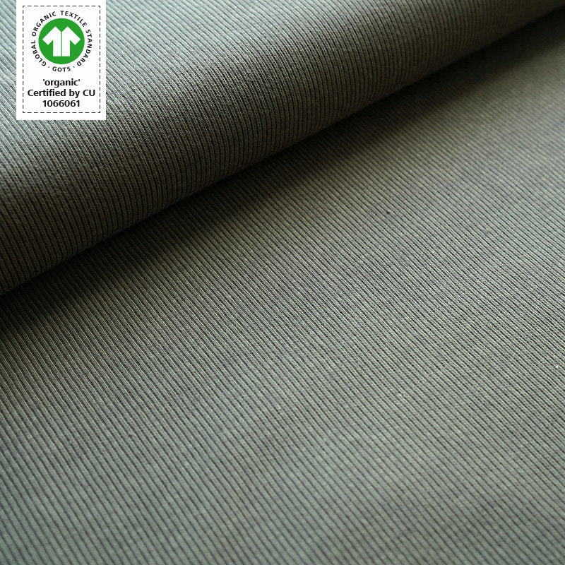 Fairtrade Bio Jacquard Rippenmuster moos (GOTS)