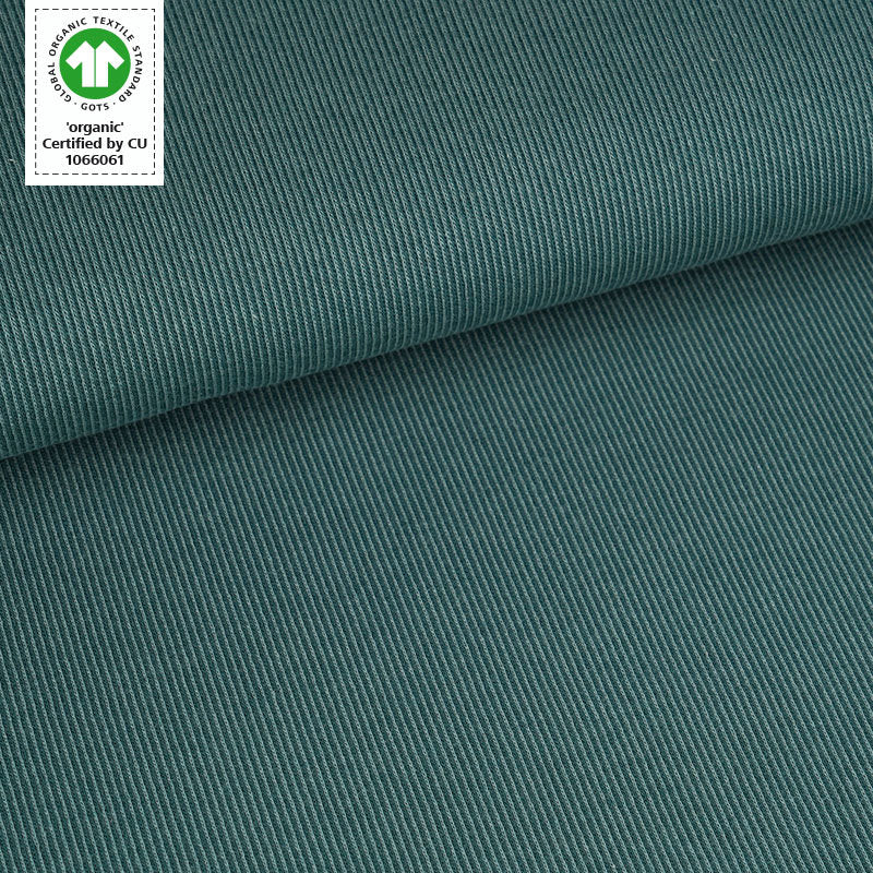 Fairtrade Bio Jacquard Rippenmuster staubgrün (GOTS)