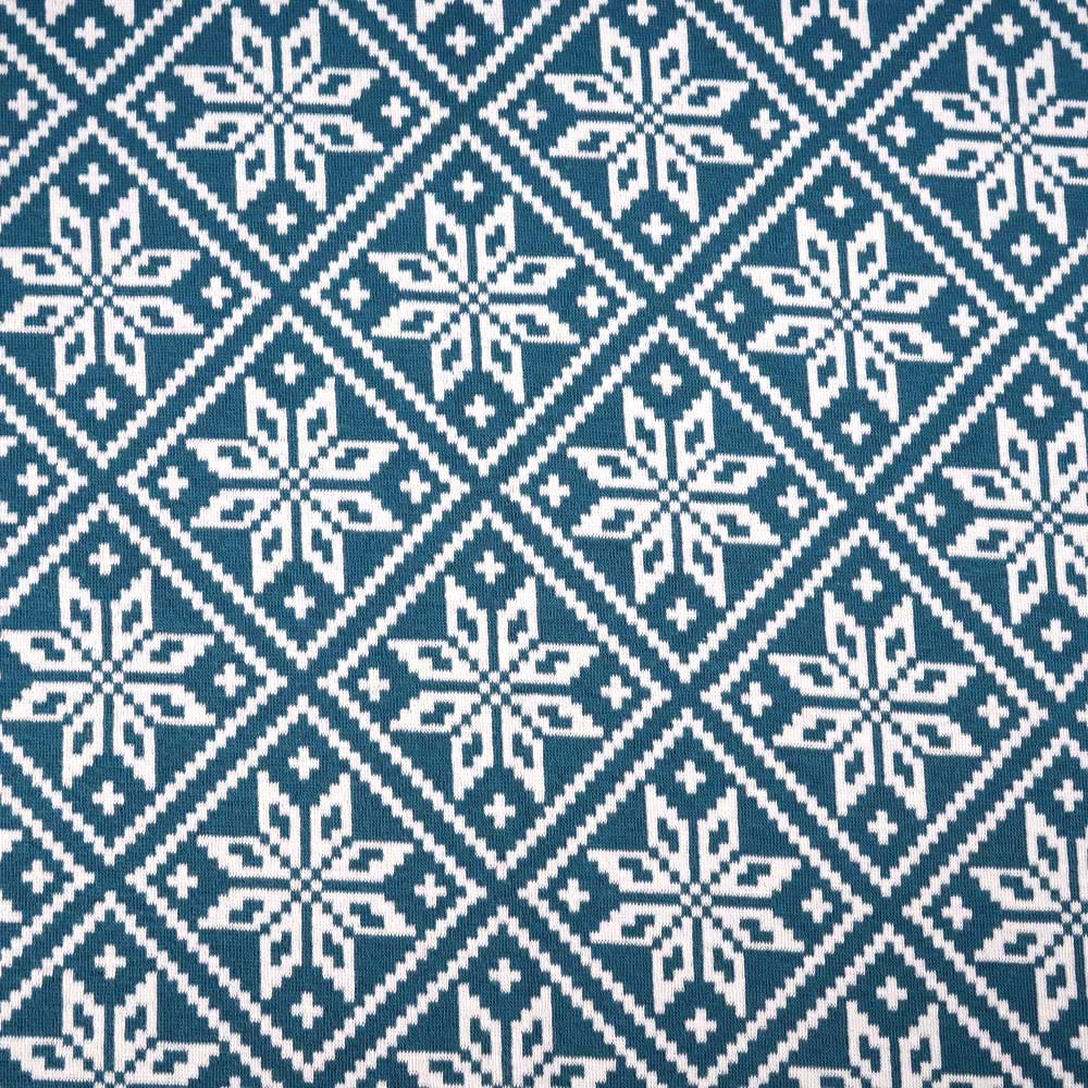 Fairtrade Bio Jacquard Snowflake petrol (GOTS)