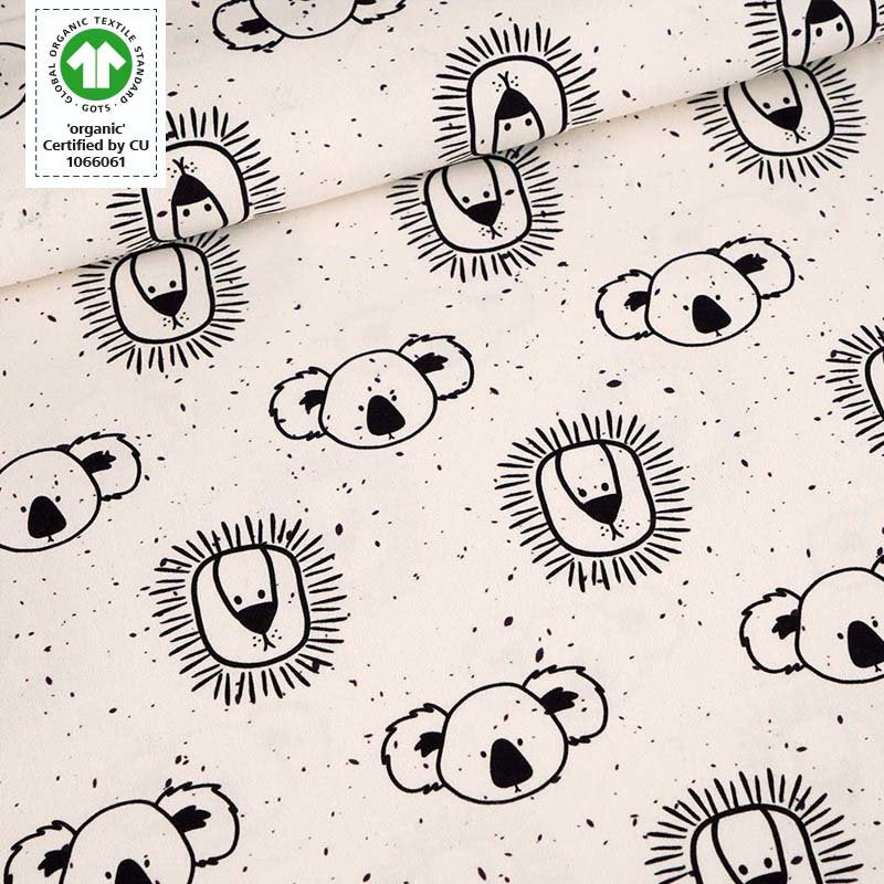 Reststück 38 cm - Fairtrade Biojersey Coole Koalas (GOTS)