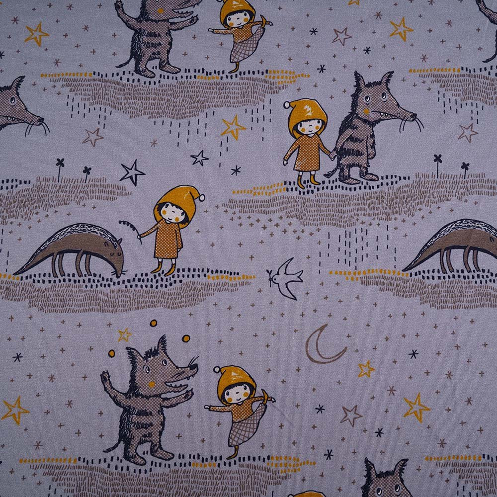 Fairtrade Biojersey "Wolf bei Nacht" (GOTS)