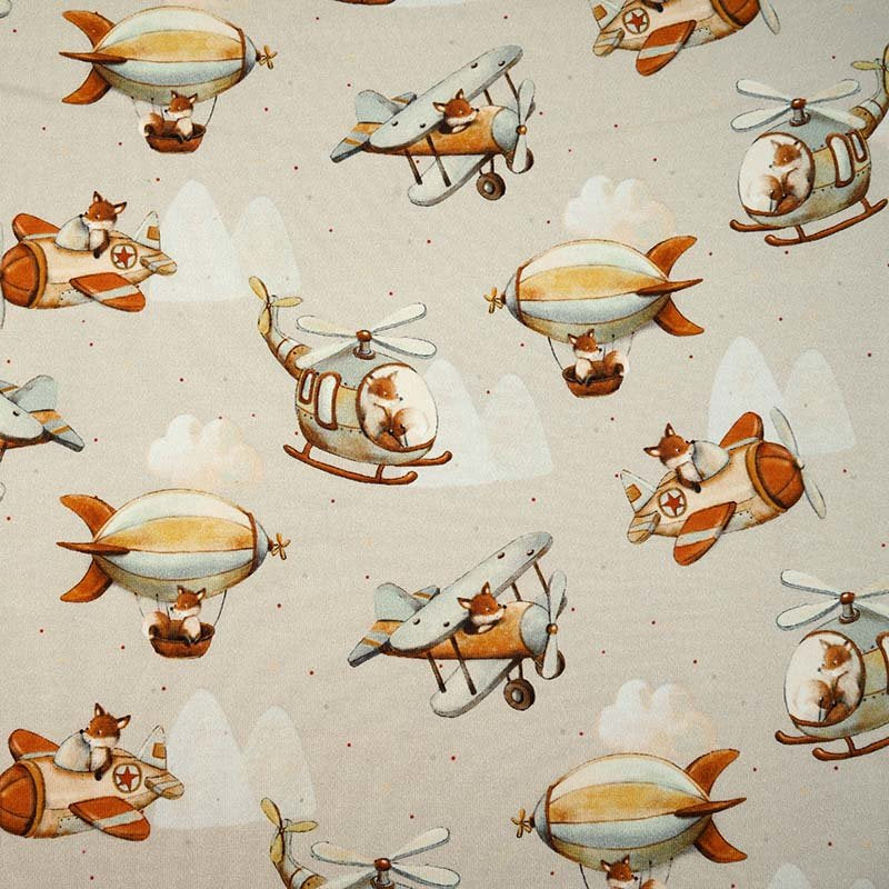 Fairtrade Biojersey Fliegender Fuchs beige (GOTS)