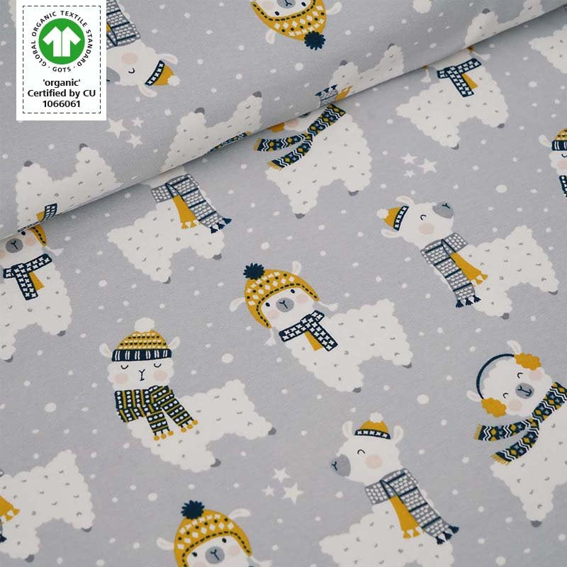 Fairtrade Biojersey Lama silbergrau (GOTS)