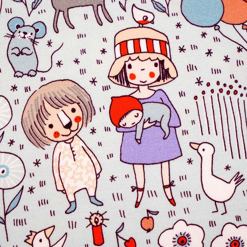 Fairtrade Biojersey Susalabim Familienausflug blau (GTOS)