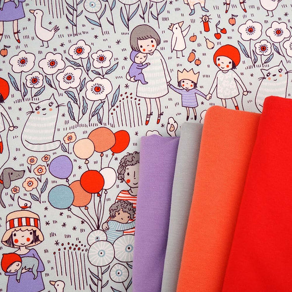 Fairtrade Biojersey Susalabim Familienausflug blau (GTOS)