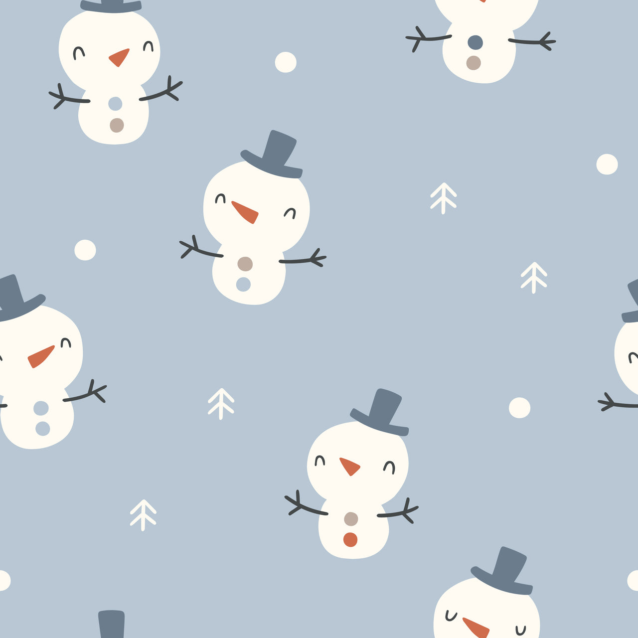 Reststück 85cm - Fairtrade Bio French Terry Schneemann blau (GOTS)