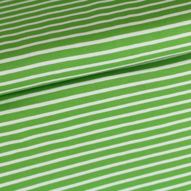 Fairtrade Biojersey Streifen Classic Kiwi