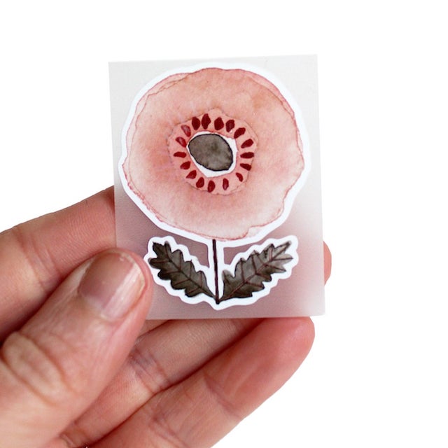 Bügelbild Blume "Mohn"