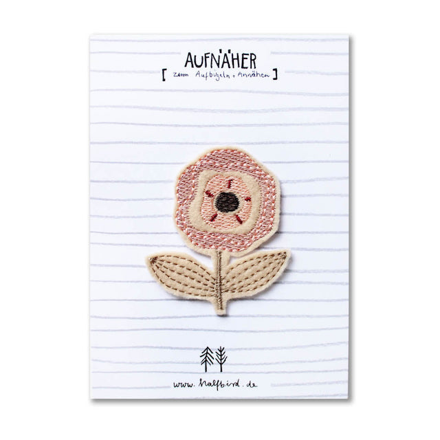 Bügelpatch "Mohnblume pastell"