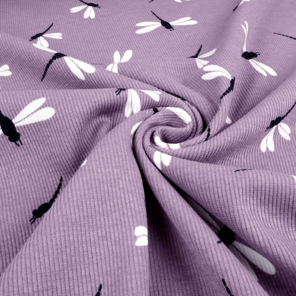 Fairtrade Bio Rib Jersey Libelle Lila