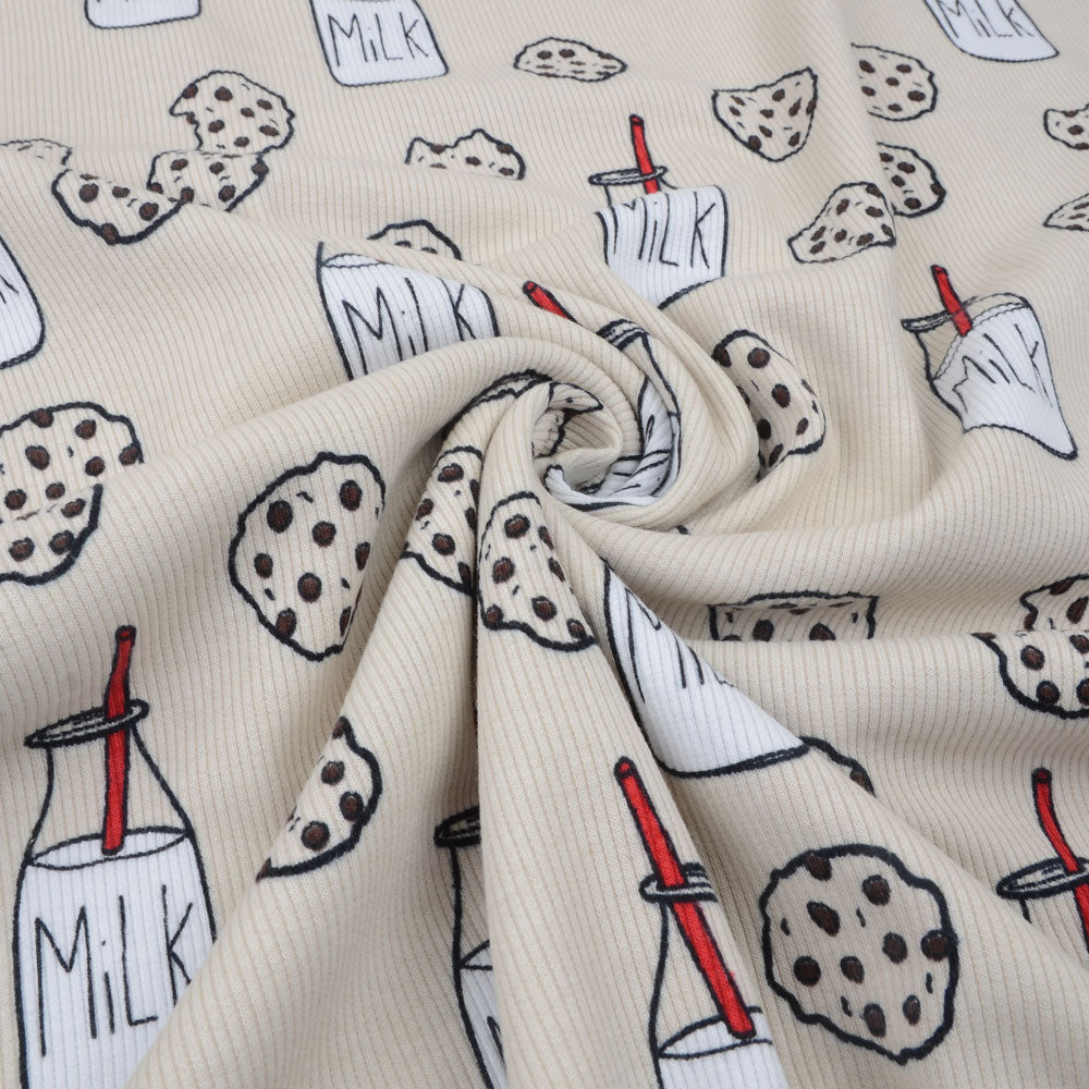Fairtrade Bio Rib Jersey Milch und Cookies