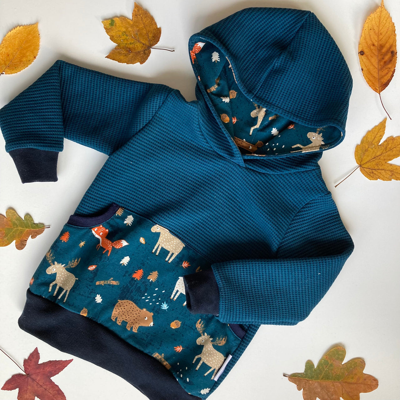 Fairtrade Bio Waffel Jacquard water by night (GOTS)