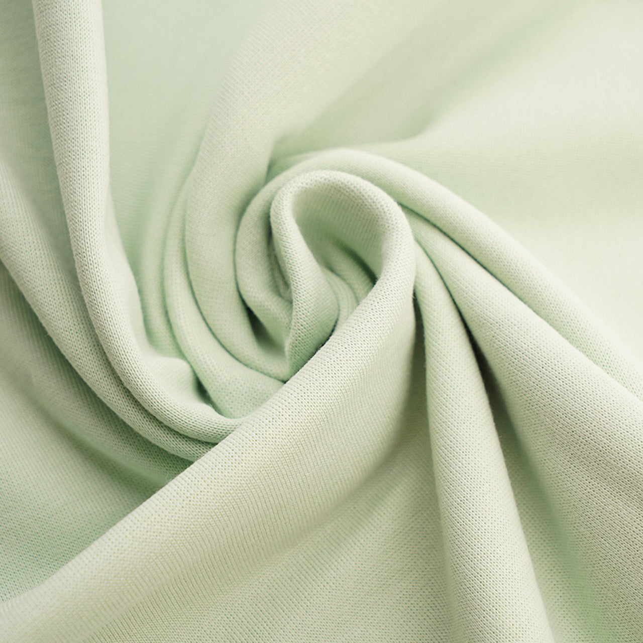 Reststück 14 cm - Fairtrade Bio Bündchen uni Pastellgrün (GOTS)