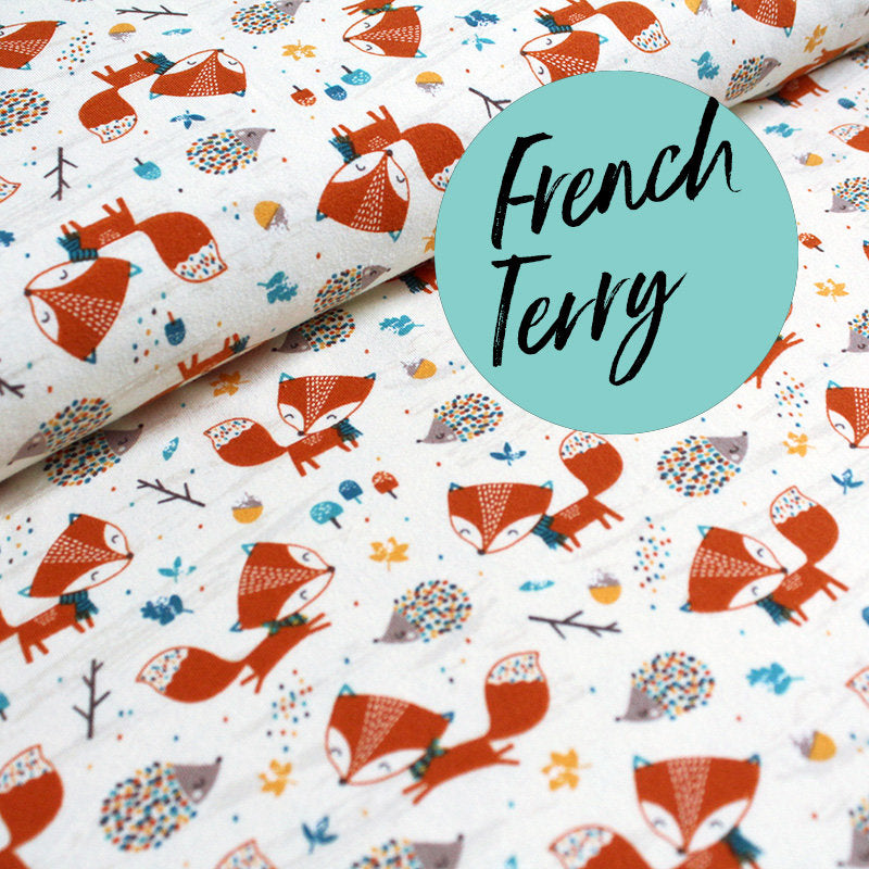 Fairtrade Bio French Terry Fuchs und Igel (GOTS)