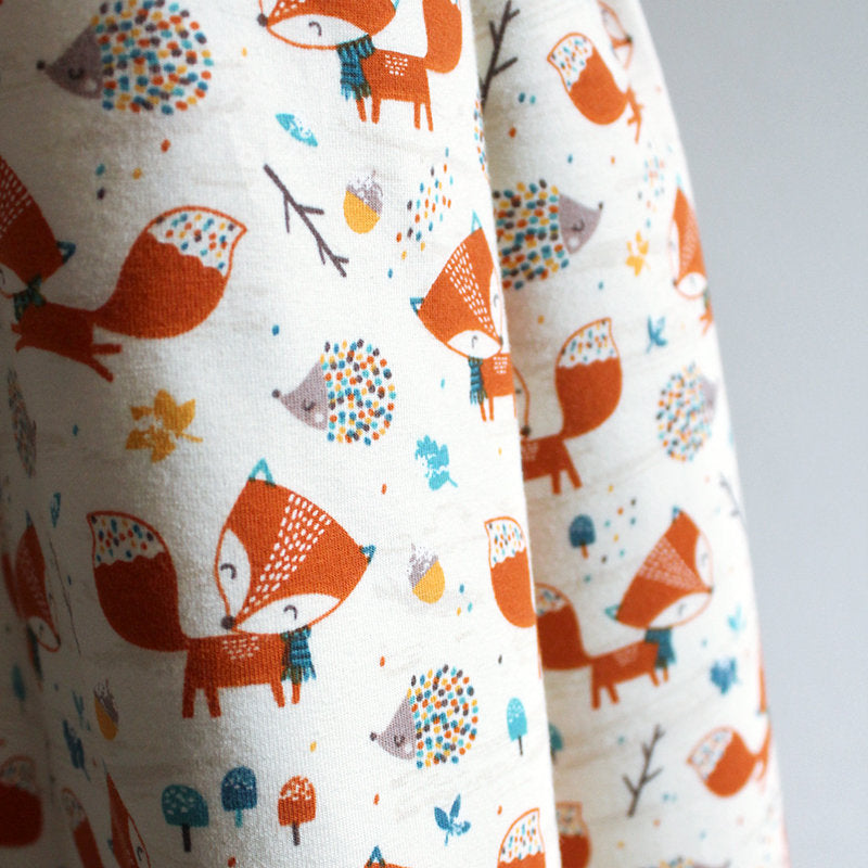 Fairtrade Bio French Terry Fuchs und Igel (GOTS)