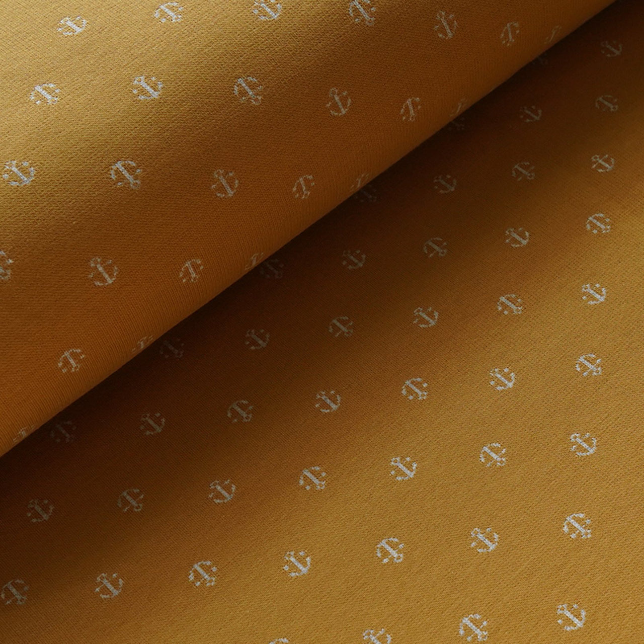 Fairtrade Bio Jacquard Anker Curry Nevis (GOTS)