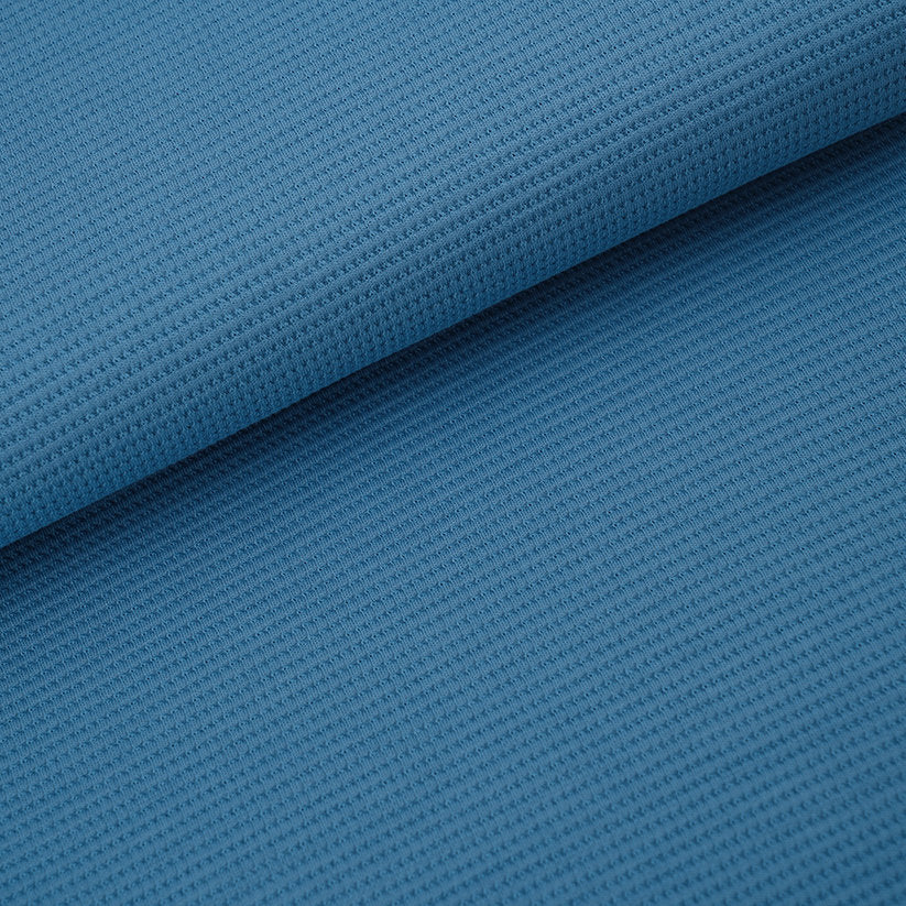 Fairtrade Bio Waffel Jacquard beach house blue (GOTS)