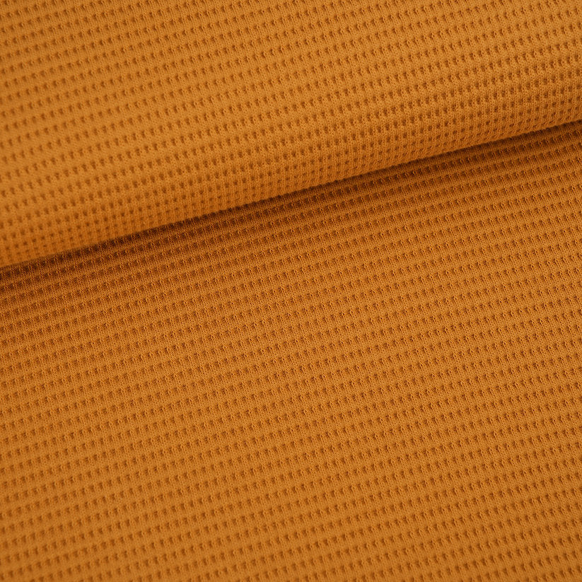 Fairtrade Bio Waffel Jacquard messing (GOTS)