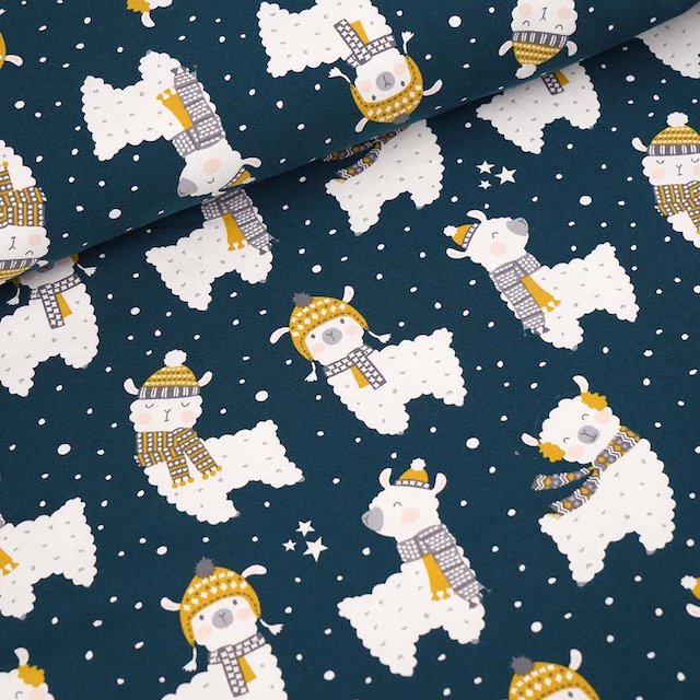 Fairtrade Biojersey Lama water by night (GOTS)