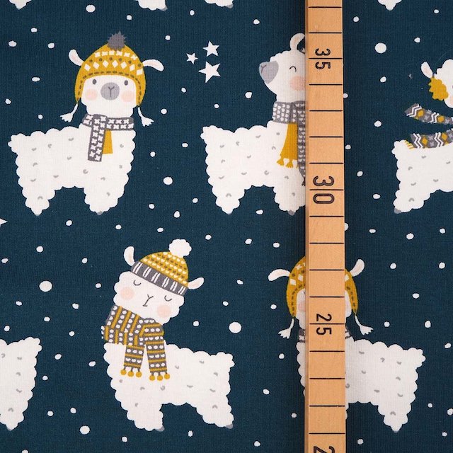 Fairtrade Biojersey Lama water by night (GOTS)