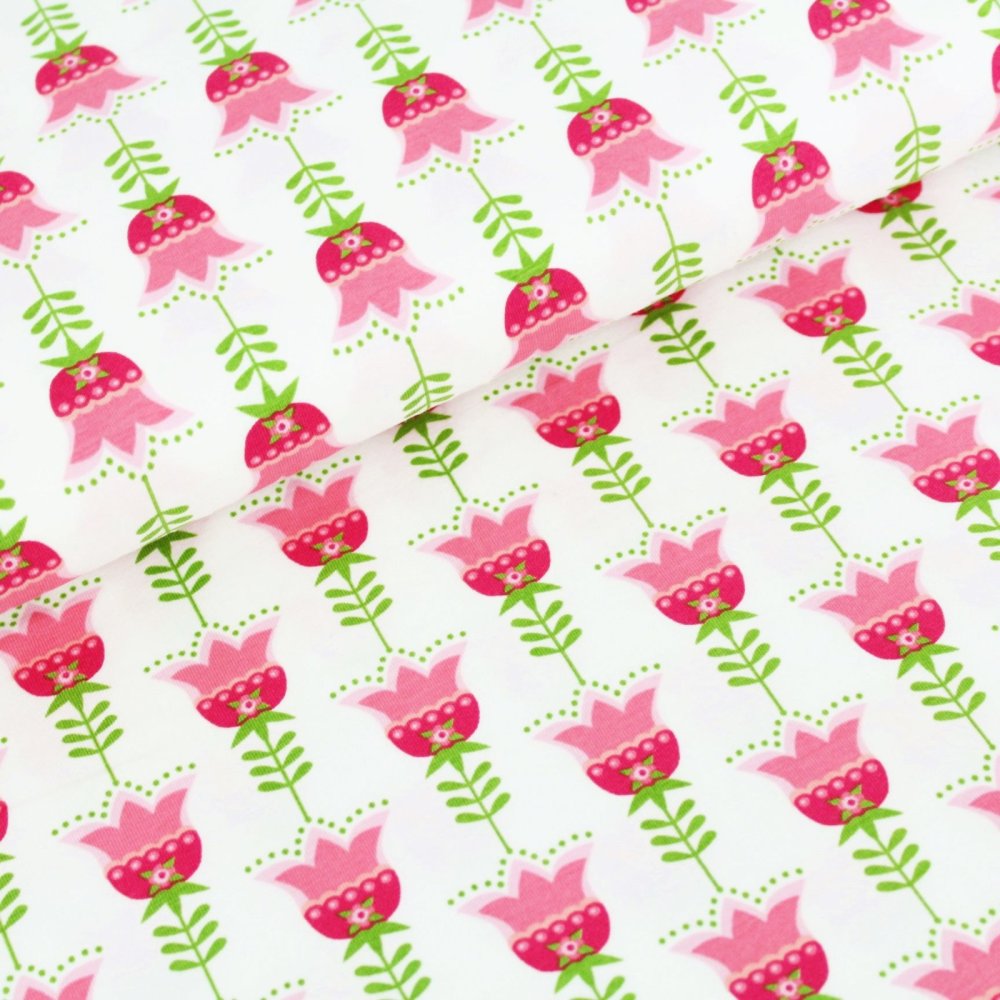 Fairtrade Biojersey Lanitulpa Weiss