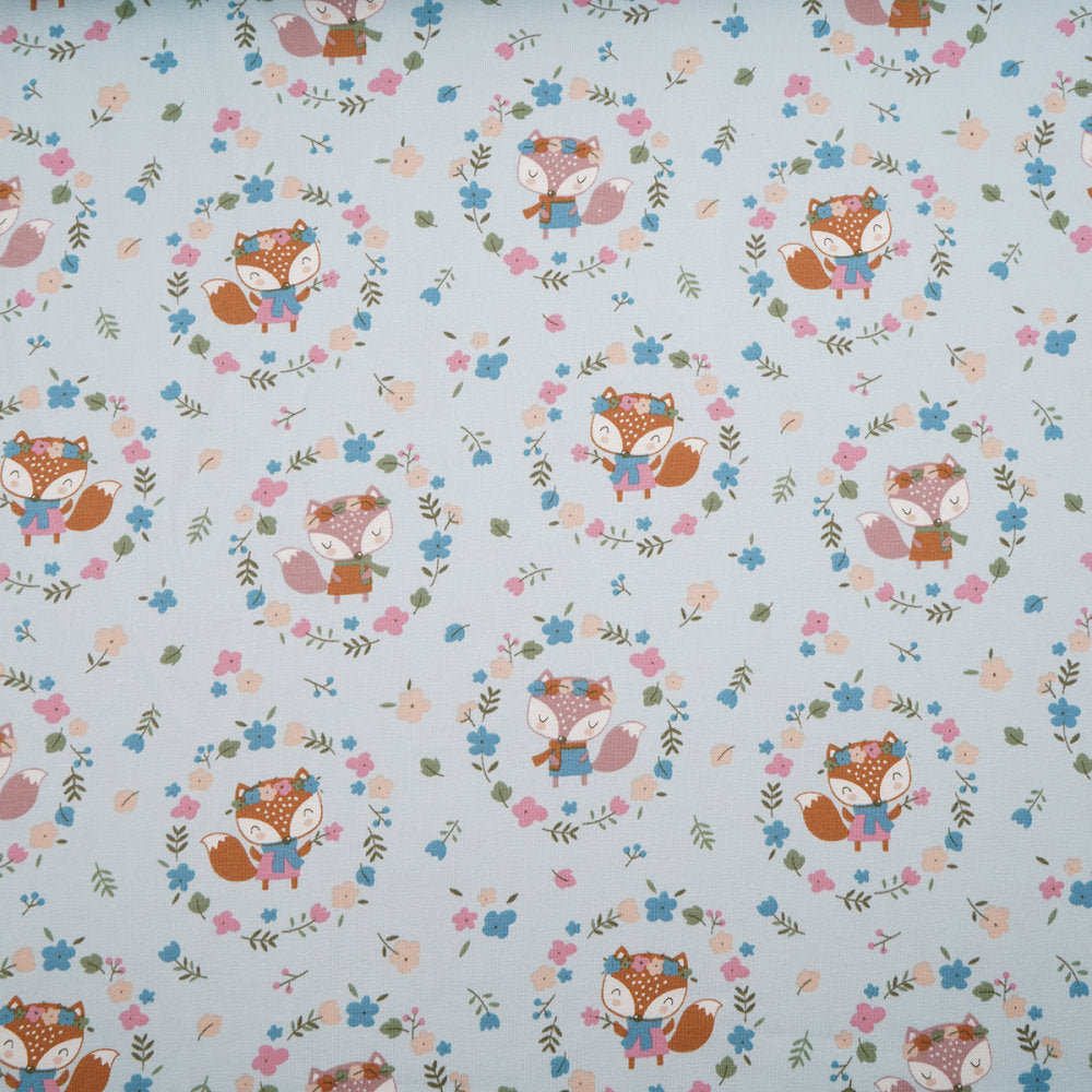 Fairtrade Biojersey Liese und Lotte blau (GOTS)