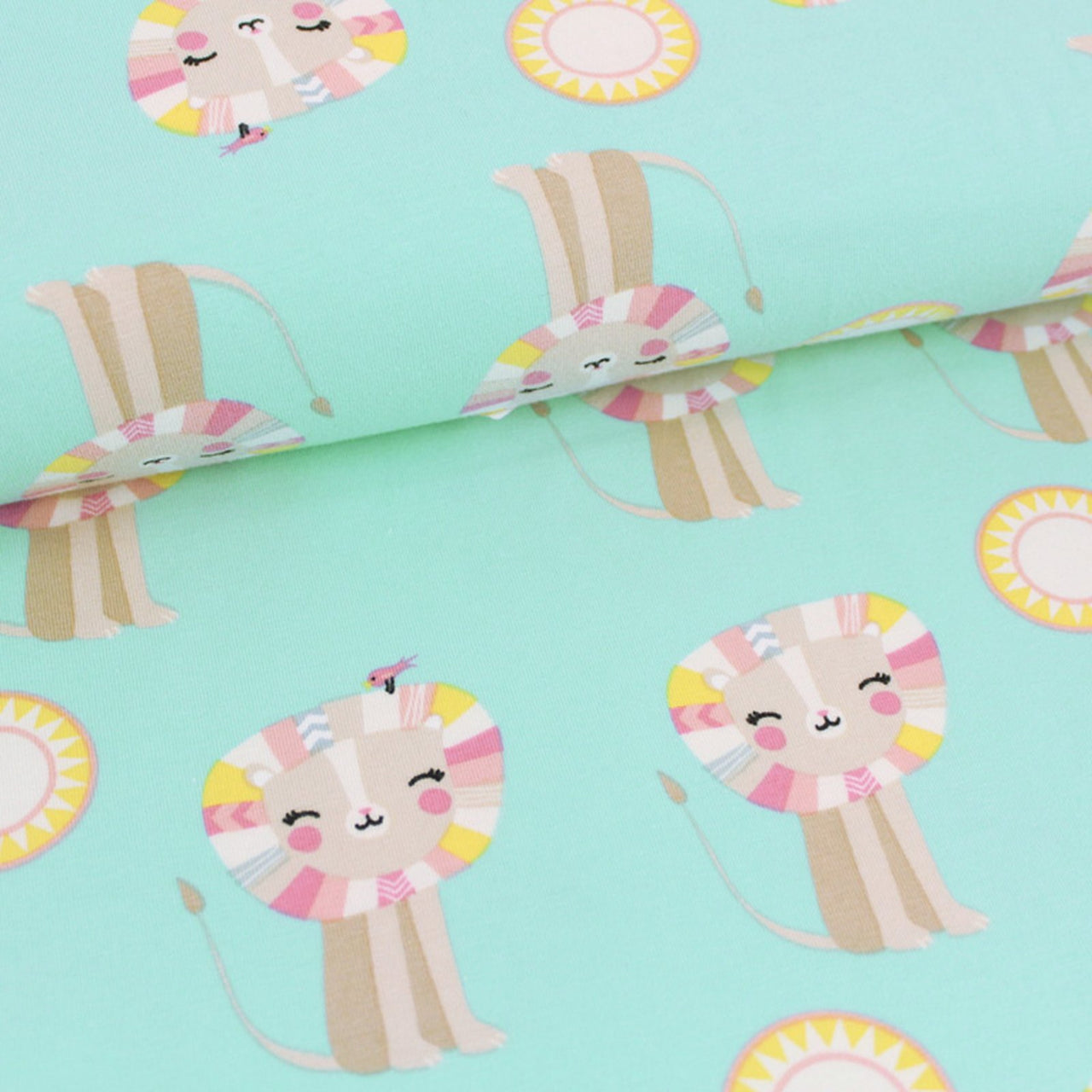 Reststück 45 cm - Fairtrade Biojersey Löwenkind