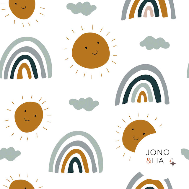 Fairtrade Biojersey Sonnen und Regenbögen (GOTS)